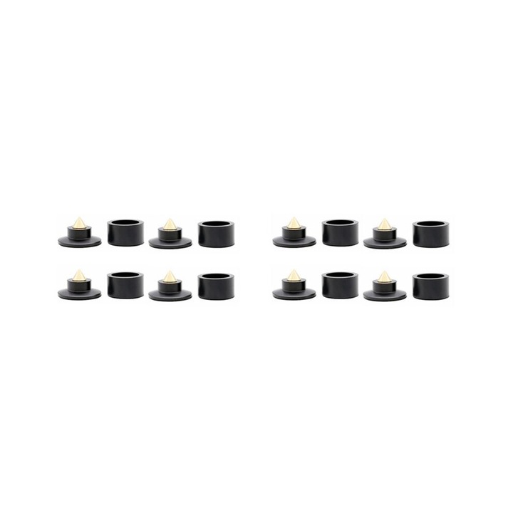 8 db rezgéscsillapító tüskés izolációs láb készlet, HIFI tartó, hangszórókhoz, fekete, 45x34mm