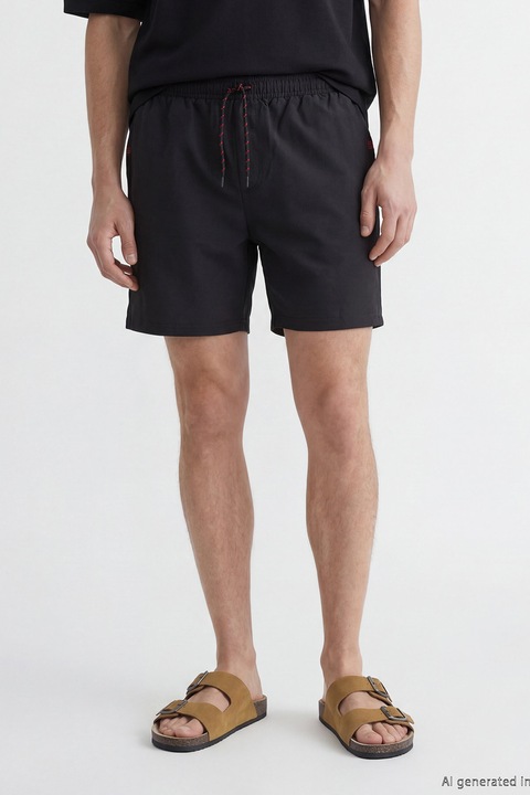 LC WAIKIKI, Pantaloni scurti de baie cu buzunare oblice, Negru