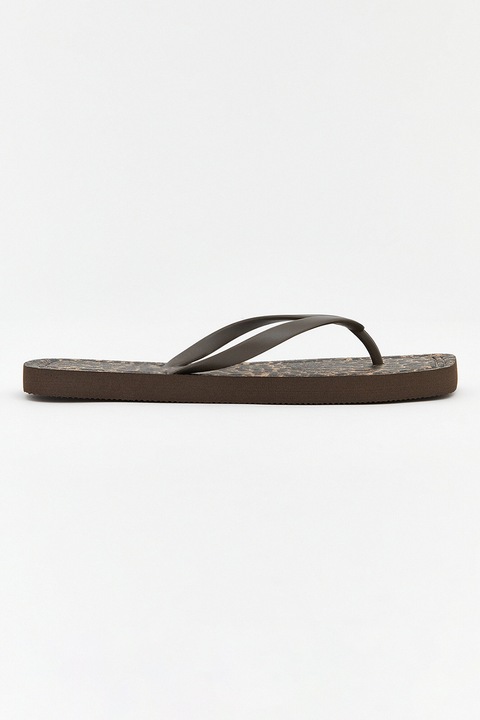 LC WAIKIKI, Papuci flip-flop cu varf rotund, Maro inchis/Bej, 38