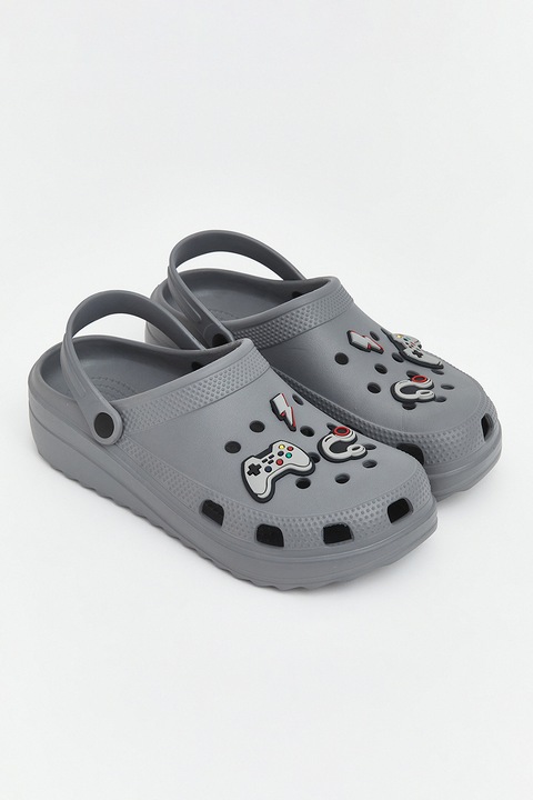 LC WAIKIKI, Saboti slingback cu aplicatii grafice, Gri