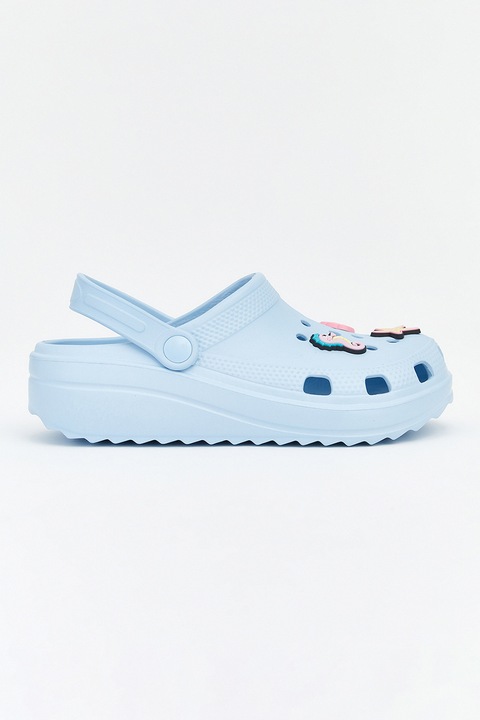 LC WAIKIKI, Saboti slingback cu talpa wedge si detalii perforate, Albastru deschis, 39