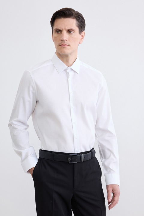 LC WAIKIKI, Camasa slim-fit cu guler ascutit, Alb optic