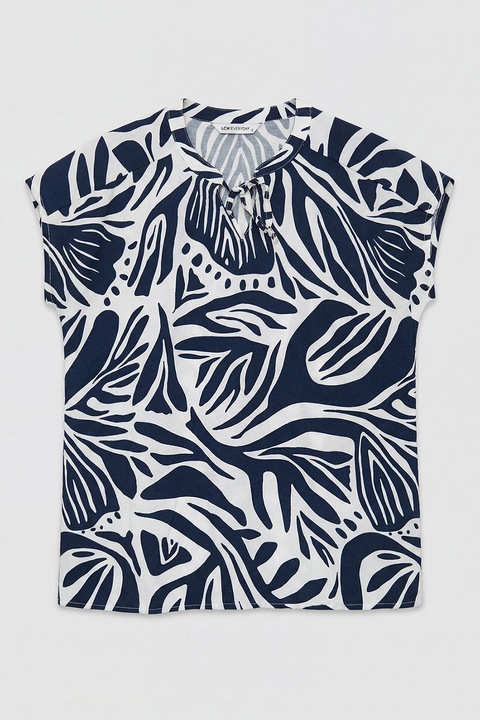 LC WAIKIKI, Bluza cu imprimeu floral, Alb/Bleumarin
