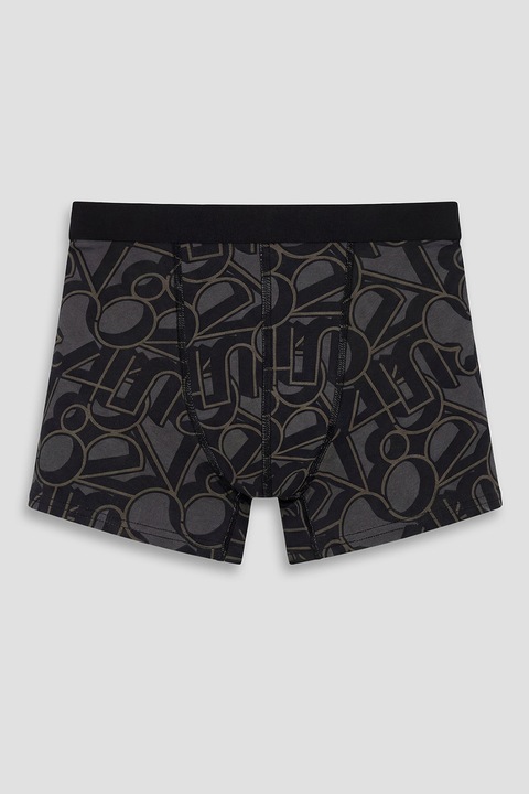 LC WAIKIKI, Set de boxeri cu imprimeu - 3 perechi, Negru/Maro/Gri inchis