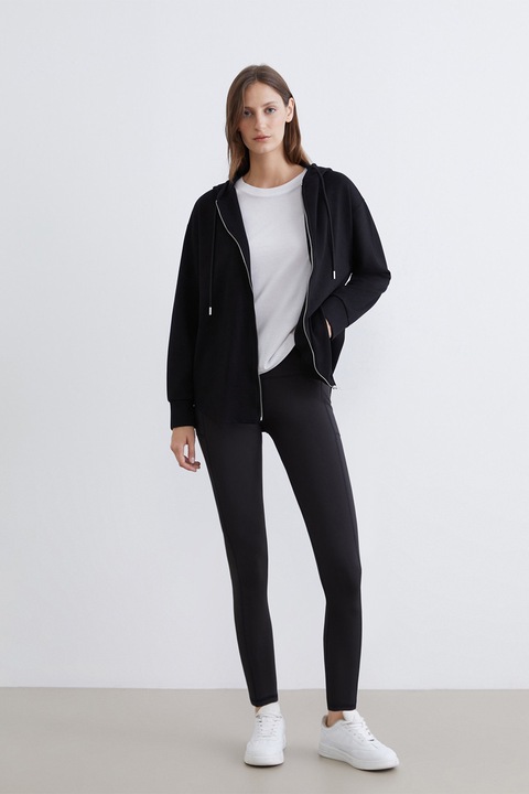 LC WAIKIKI, Colanti crop cu buzunare laterale, Negru stins