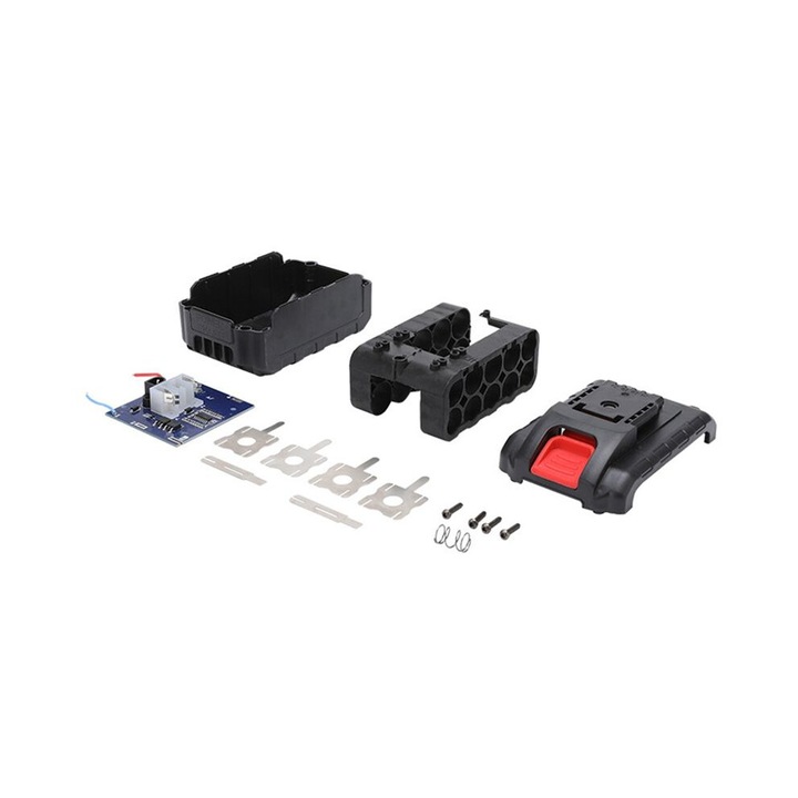 Kit carcasa baterie Li-Ion 21V, accesorii pentru acumulatori 18650, plastic, set
