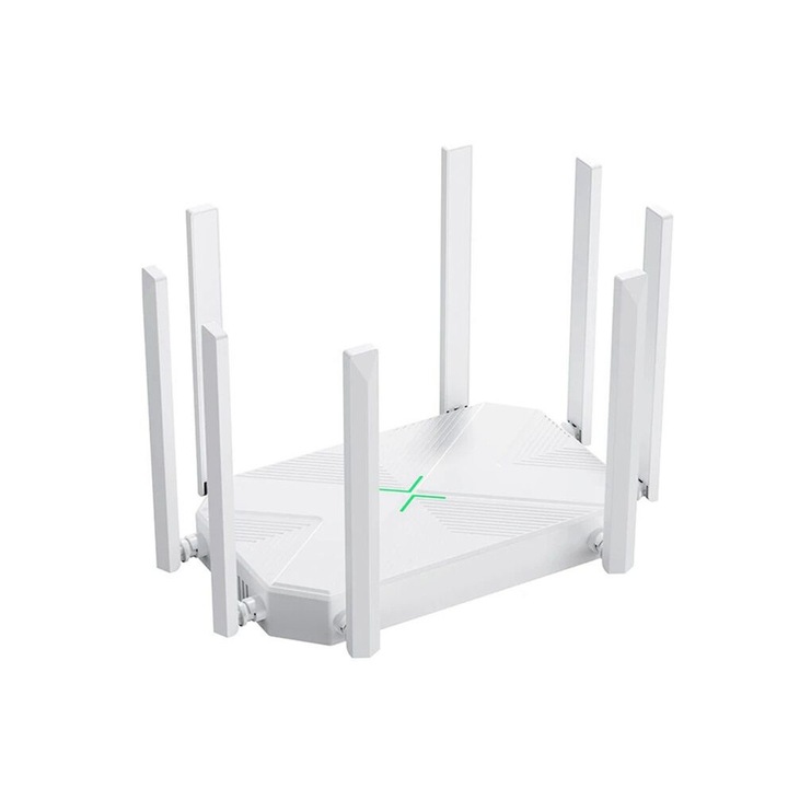 Vezeték nélküli router, 1200 Mbps, 8 antenna, fehér, EU csatlakozó
