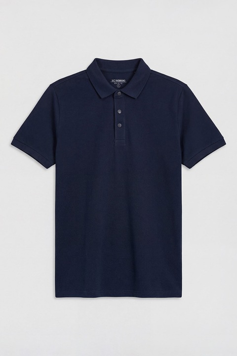 LC WAIKIKI, Tricou polo cu croiala regular-fit si model uni, Bleumarin