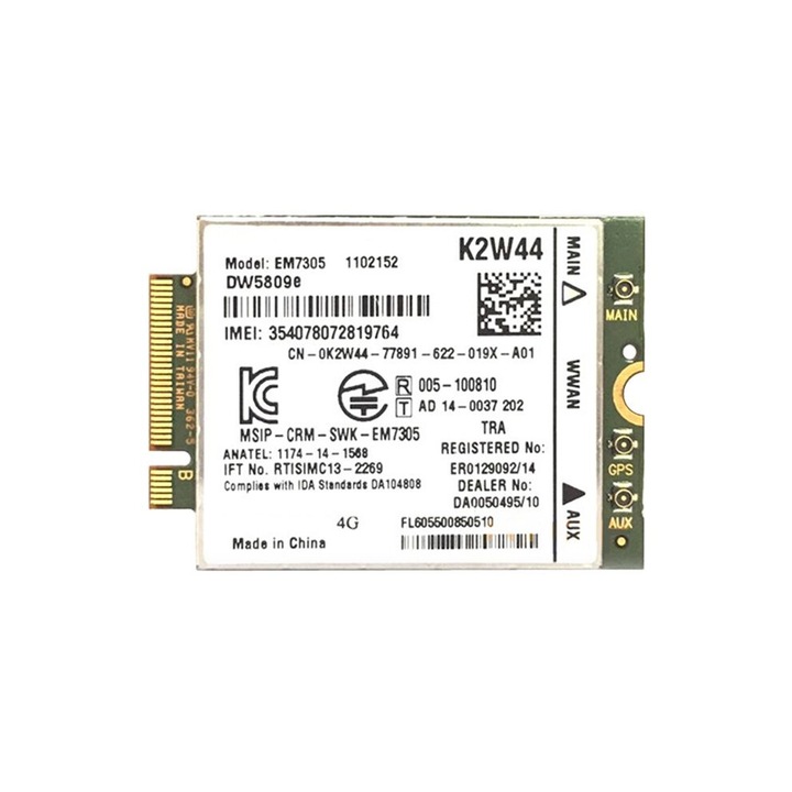 Card retea 4G EM7305 GOBI5000, NGFF, 100 Mbps, 50 Mbps, verde, 42x30x2.3 mm