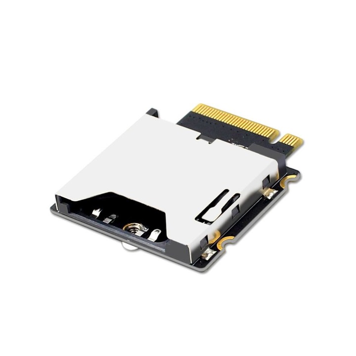 Adaptor de expansiune CFExpress Type-A la NGFF M.2 NVMe, 19x32x5.5mm, negru si argintiu, set cu surub si surubelnita