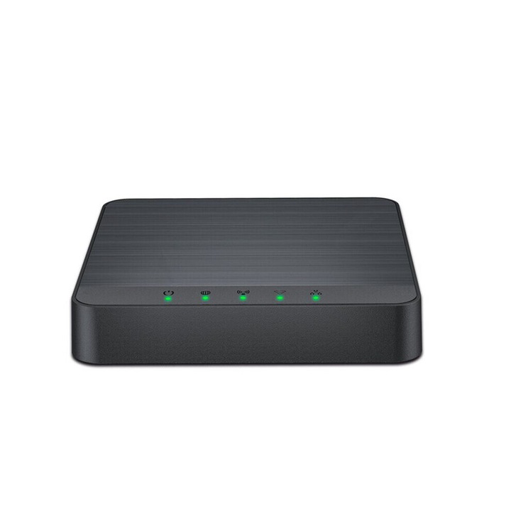 4G LTE router, fekete, 30 eszköz csatlakoztatását támogatja, USB 5V tápellátás
