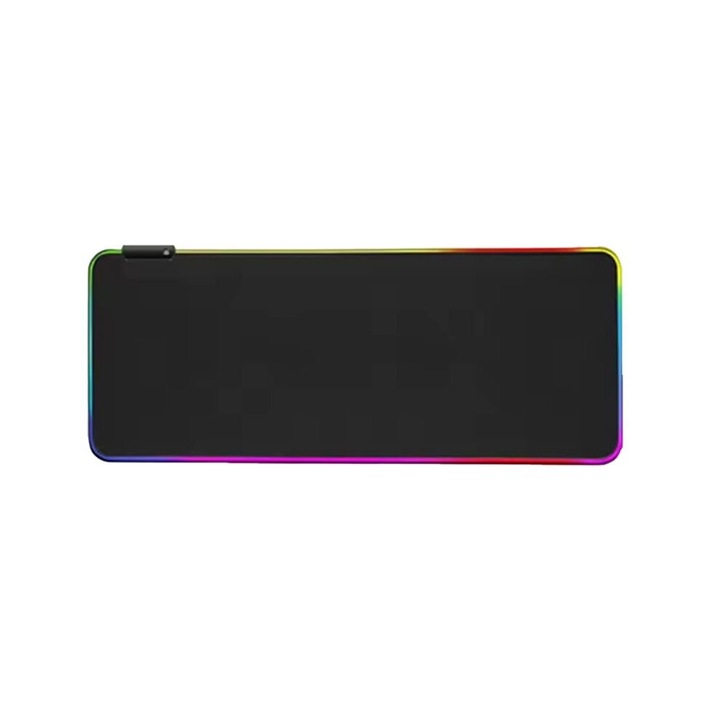 Mousepad gaming mare cu iluminare, control tactil, negru, 80x30cm, set cu pad pentru tastatura