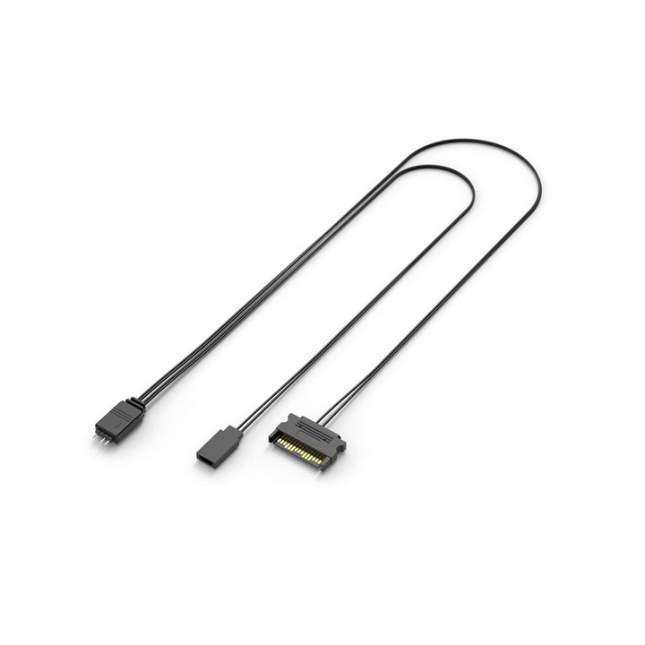 Cablu adaptor alimentare ARGB 5V 3-pin, negru, pentru control reset PC
