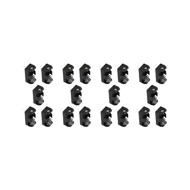 Set 20 suporturi baterii 1/2AA 14250, 3.6V, negru, 3.5x3x1.8cm