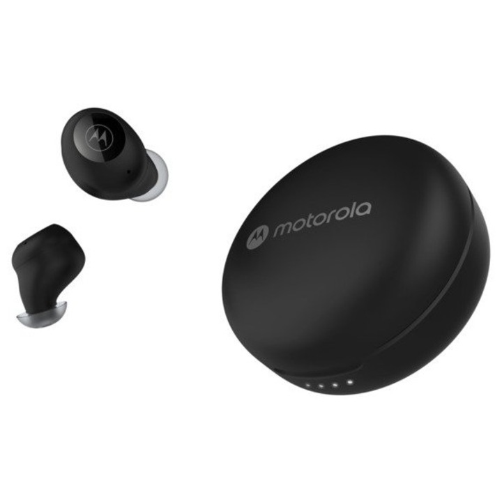 Motorola Moto Buds 250 vezeték nélküli fülhallgató, Bluetooth, vezeték nélküli töltés, IPX5, 18 óra üzemidő, fekete