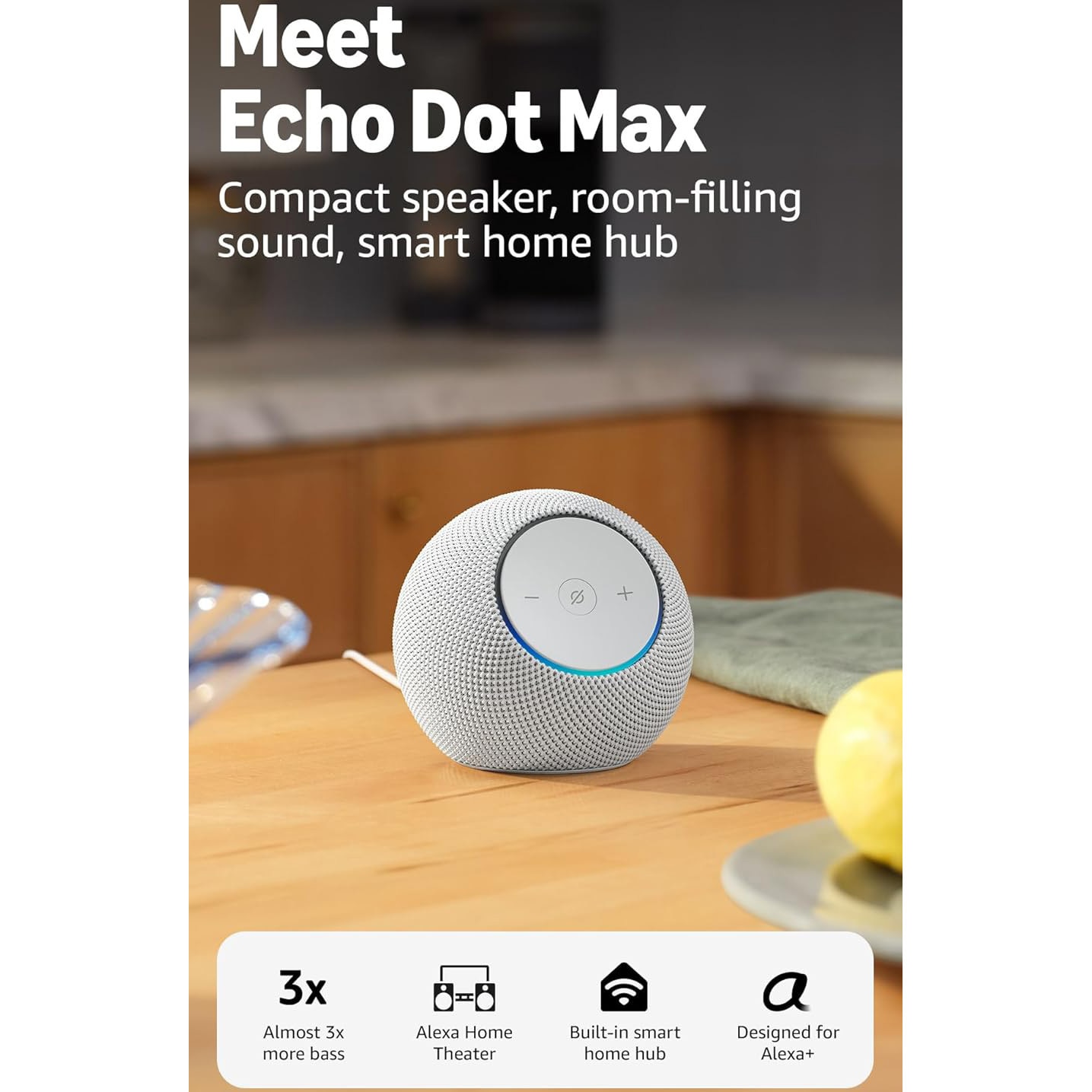 Boxa inteligenta Amazon Echo Dot Max(2025), Control Voce Alexa, Wi