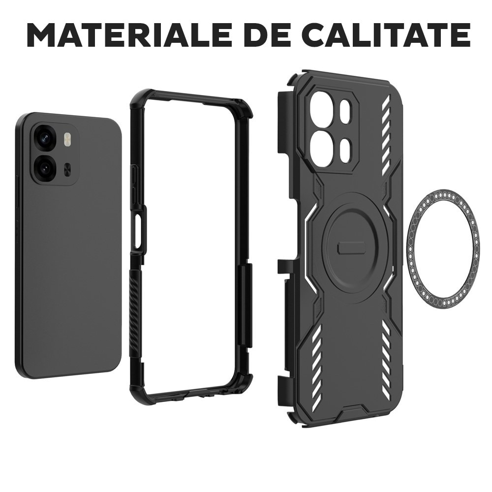 Husa pentru Oppo A6 4G DaDen ArmorMag, Magsafe, Antisoc, Calitate Premium, Protectie Superioara, Negru