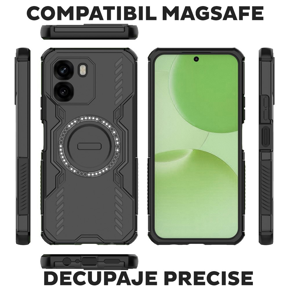Husa pentru Oppo A6 4G DaDen ArmorMag, Magsafe, Antisoc, Calitate Premium, Protectie Superioara, Negru