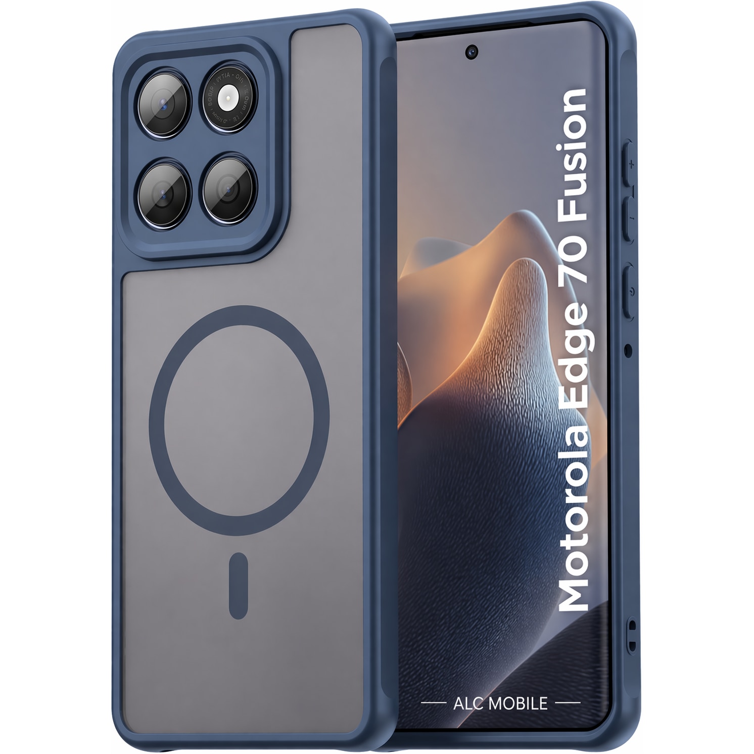 Husa pentru Motorola Edge 70 Fusion, Matte MagSafe, Protectie 360°, Anti-Soc, Albastru