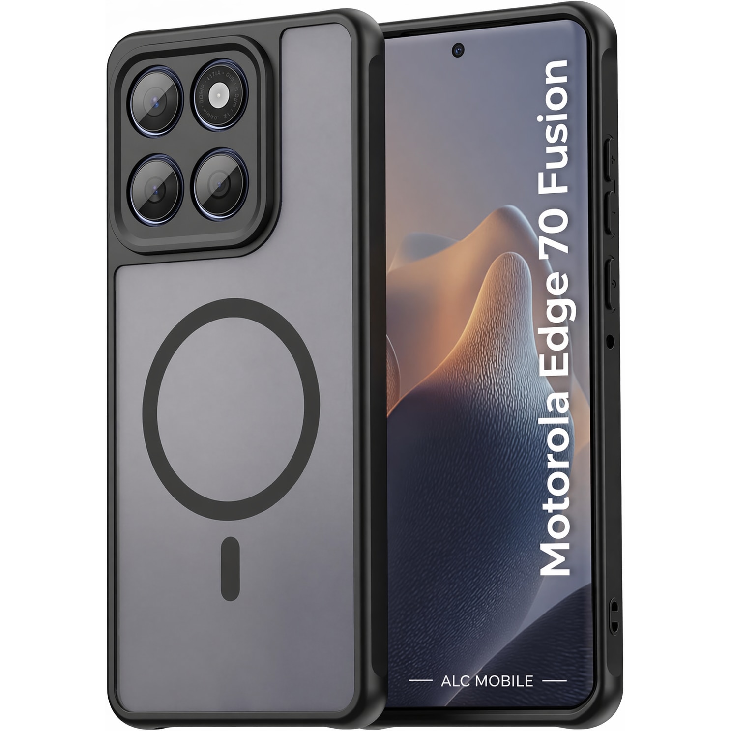 Husa pentru Motorola Edge 70 Fusion, Matte MagSafe, Protectie 360°, Anti-Soc, Negru