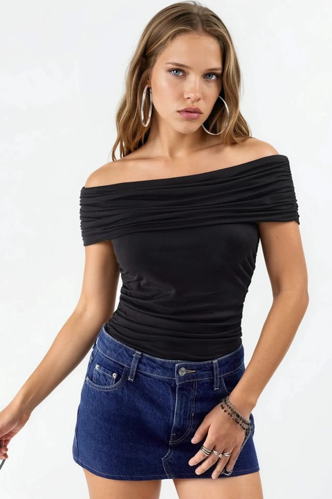 Top pentru dama, Busem, Negru, Viscoza/Elastan