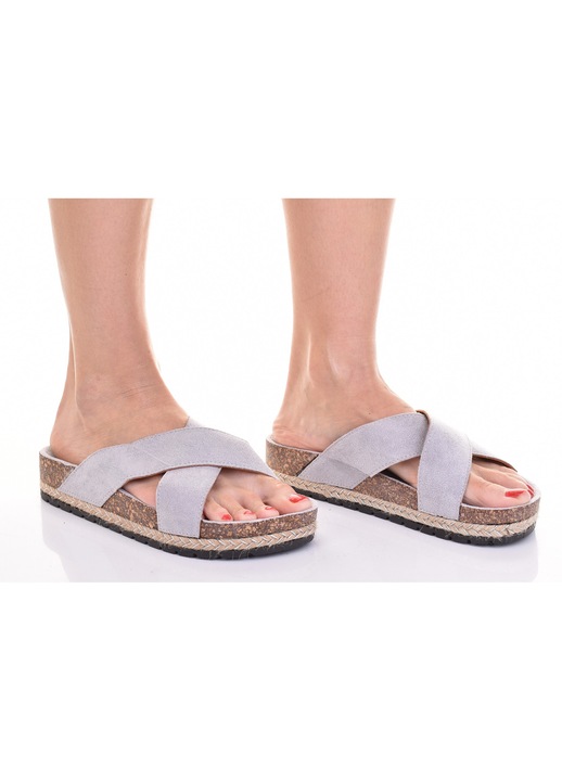 Slapi dama Martinus, piele ecologica, gri, talpa de pluta