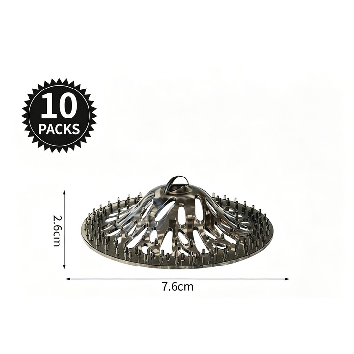 10 db zuhanylefolyó fedél készlet, vulkáni láva design, átlátszó fehér és fekete