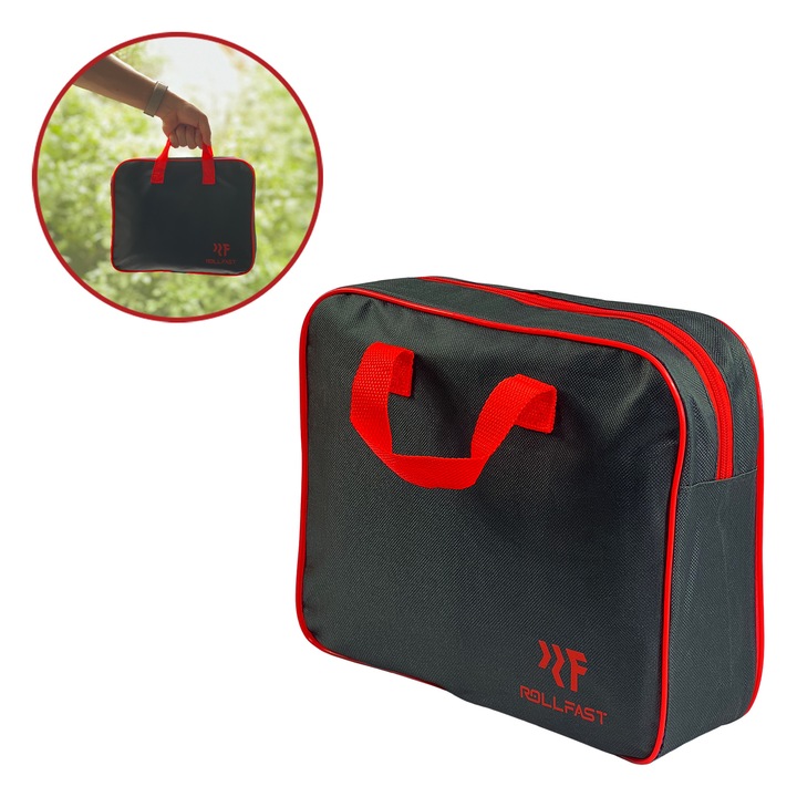 Autós tárolótáska, Roll Fast, szerszámrendező, orvosi készlet, fekete-piros, 30x8x25cm