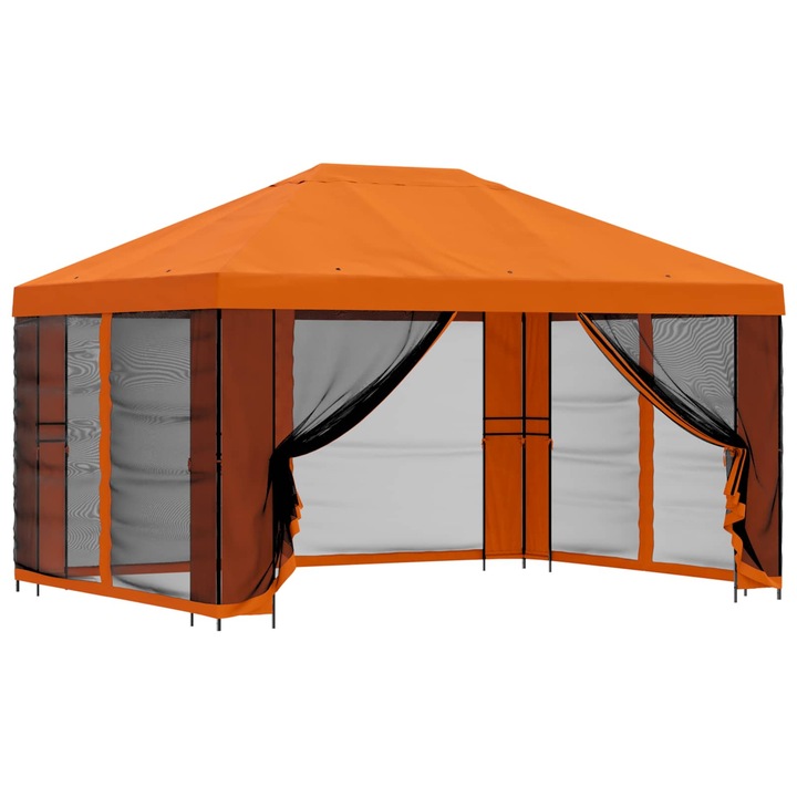Foisor de gradina cu pereti laterali vidaXL, 4 × 3 m Portocaliu