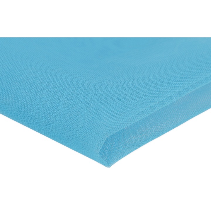 Material de tul rigid, Turcoaz, 100% Poliester, Dimeniusni 50cm x 180cm