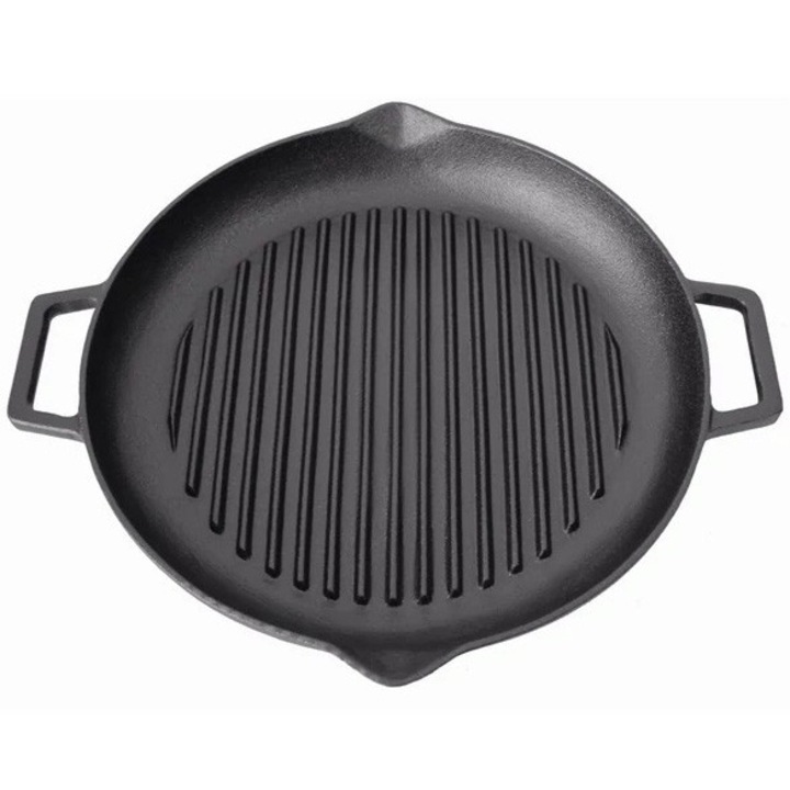 Landmann 15502 grill wok serpenyő, öntöttvas, átmérő 36,5 cm