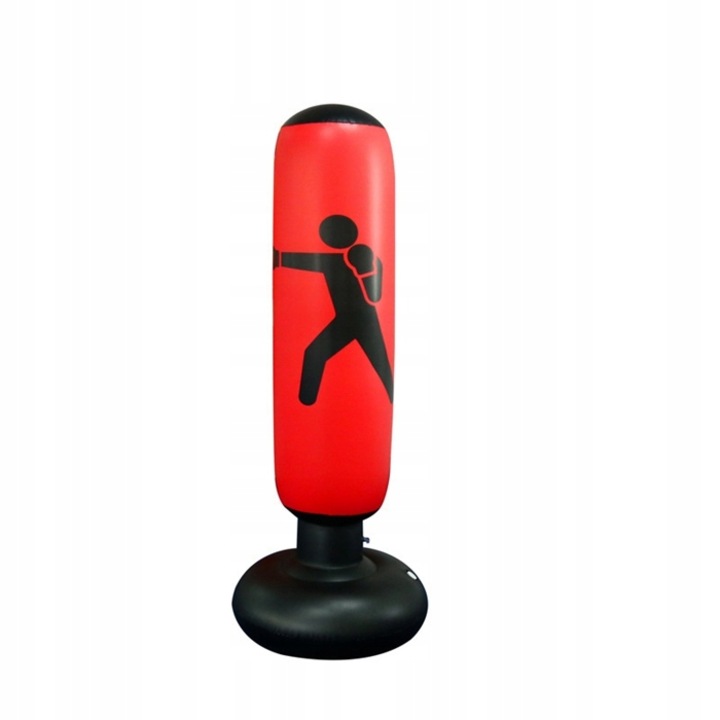 Töltött boxzsák, 160cm, piros, pumpával együtt