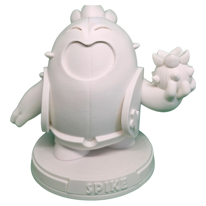 Figurina inspirata Spike – Brawl Stars, 13 cm, PLA biodegradabil, Alb, pentru pictura si colectie (Fan Art)