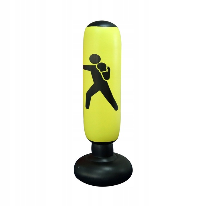 Töltött boxzsák, 160cm, sárga, pumpával együtt