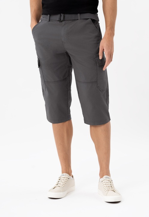 Pantaloni scurti cargo din bumbac, cu cordon, buzunare, Comfort Fit, Volcano P-Ergs, grafit, Gri grafit