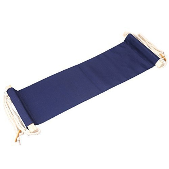Mini hamak pentru picioare, 65x17cm, ergonomic, albastru, set pentru birou si acasa