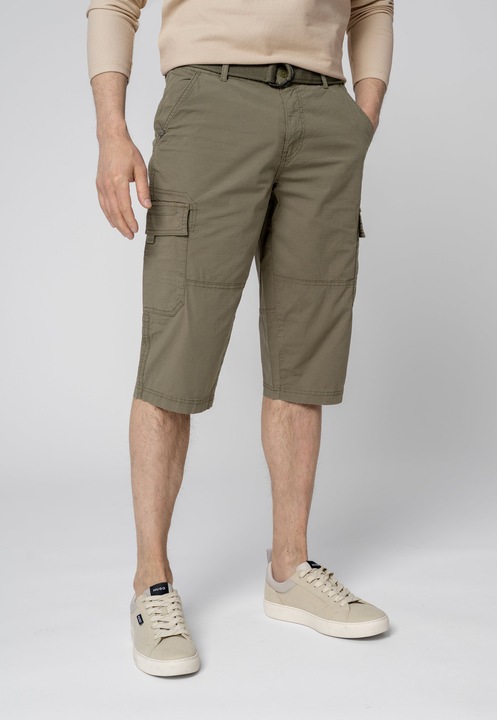 Pantaloni scurti cargo din bumbac, cu cordon, buzunare, Comfort Fit, Volcano P-Ergs, kaki, Kaki