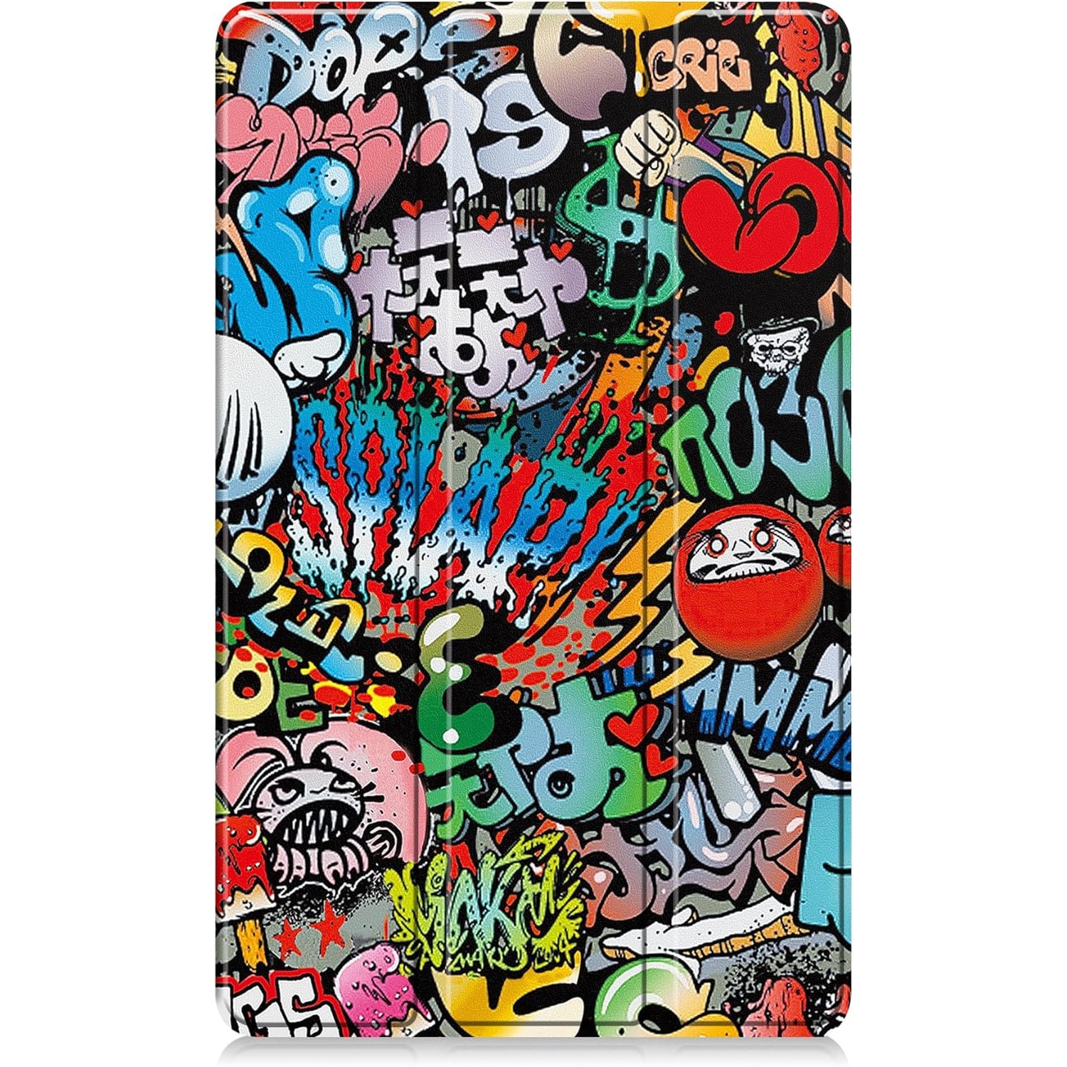 Husă pentru tabletă, VIENOD, TPU Smart Cover, set cu unghiuri de vizualizare dublu, Piele PU, 8, 7 inch, Graffiti
