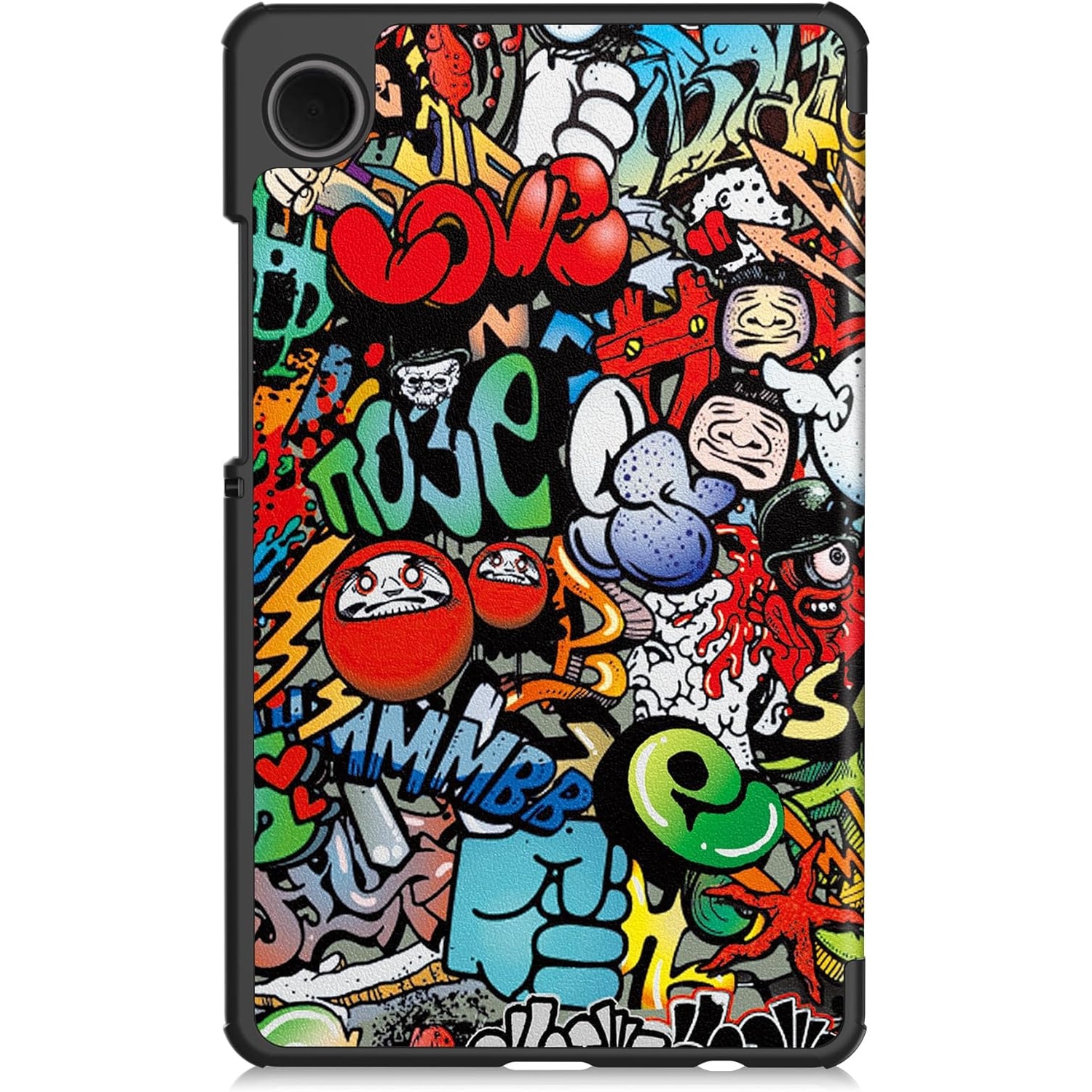 Husă pentru tabletă, VIENOD, TPU Smart Cover, set cu unghiuri de vizualizare dublu, Piele PU, 8, 7 inch, Graffiti