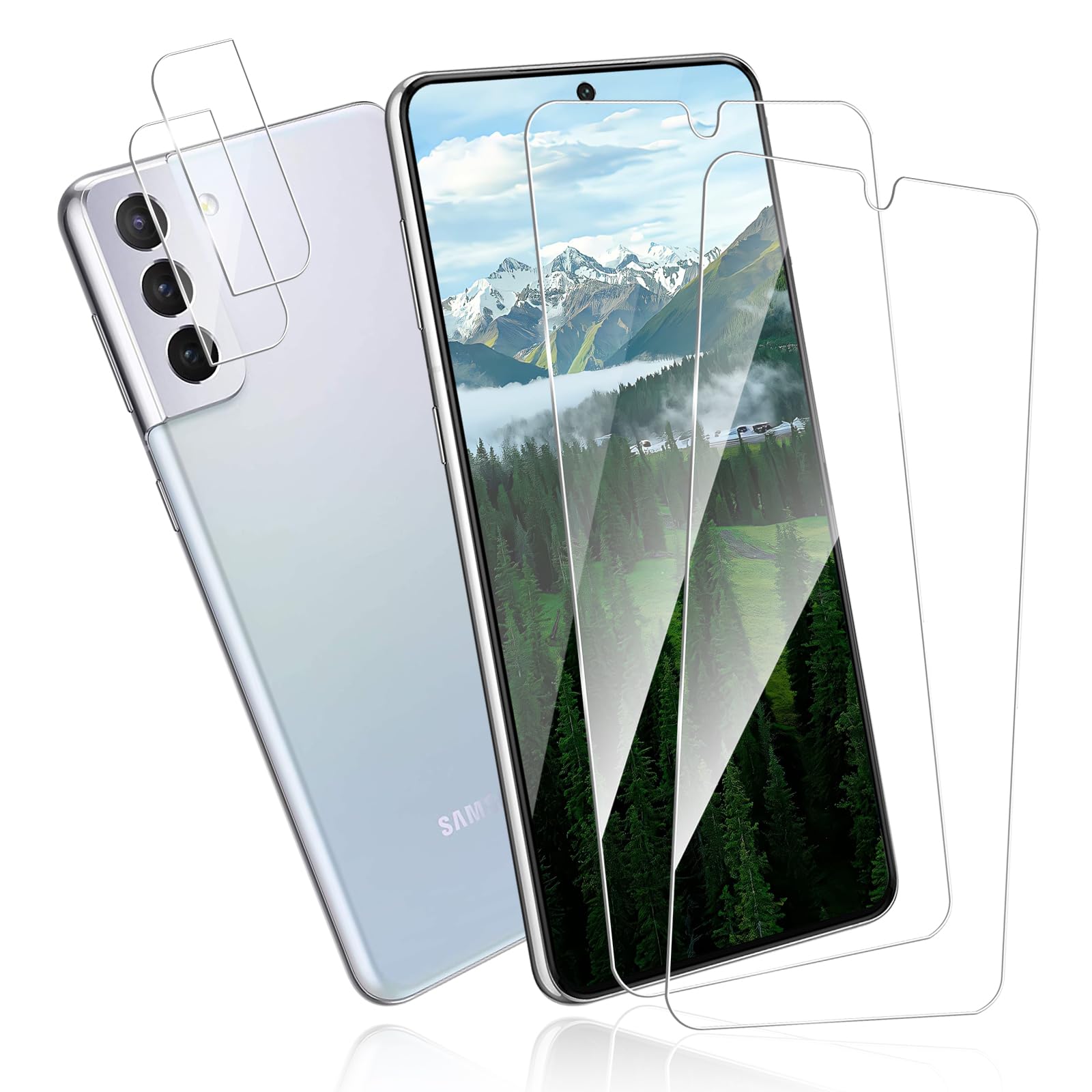 Folie protecție ecran sticlă temperată, transparență HD, rezistentă la zgârieturi, Samsung S21 Plus