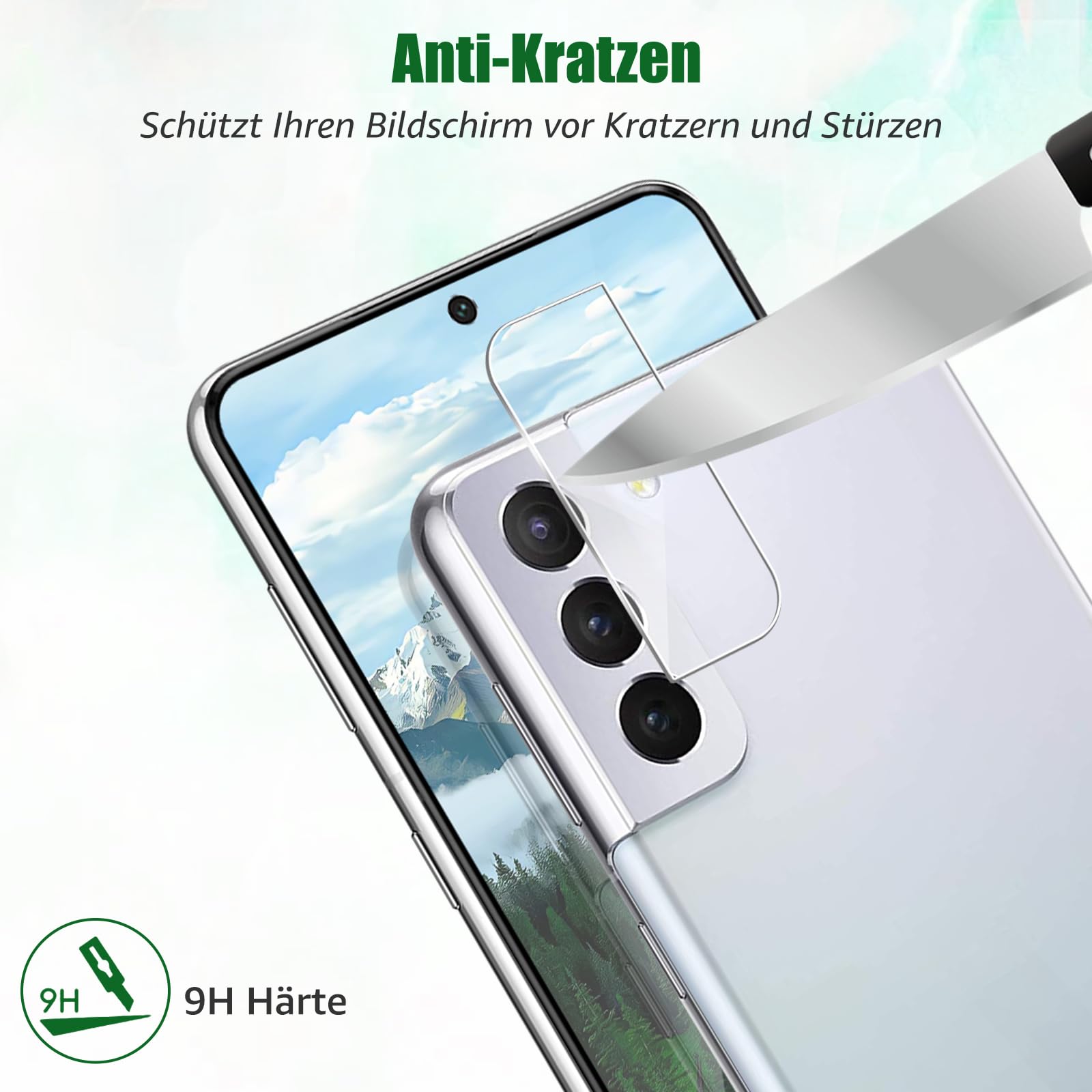 Folie protecție ecran sticlă temperată, transparență HD, rezistentă la zgârieturi, Samsung S21 Plus