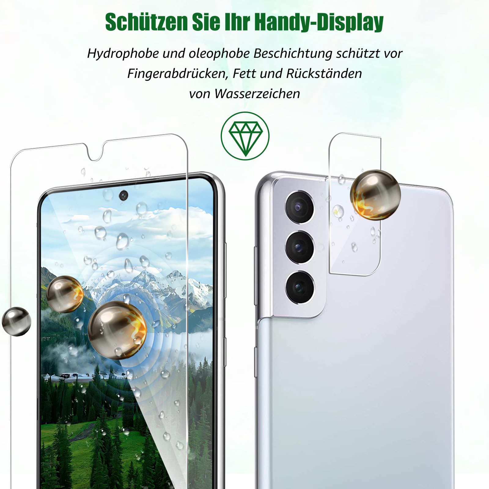 Folie protecție ecran sticlă temperată, transparență HD, rezistentă la zgârieturi, Samsung S21 Plus