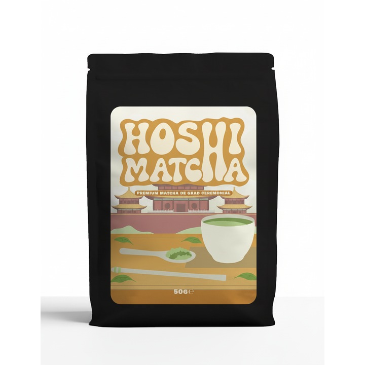 Hoshi Matcha Ceremoniális Matcha Tea 50g, jádezöld, umami íz