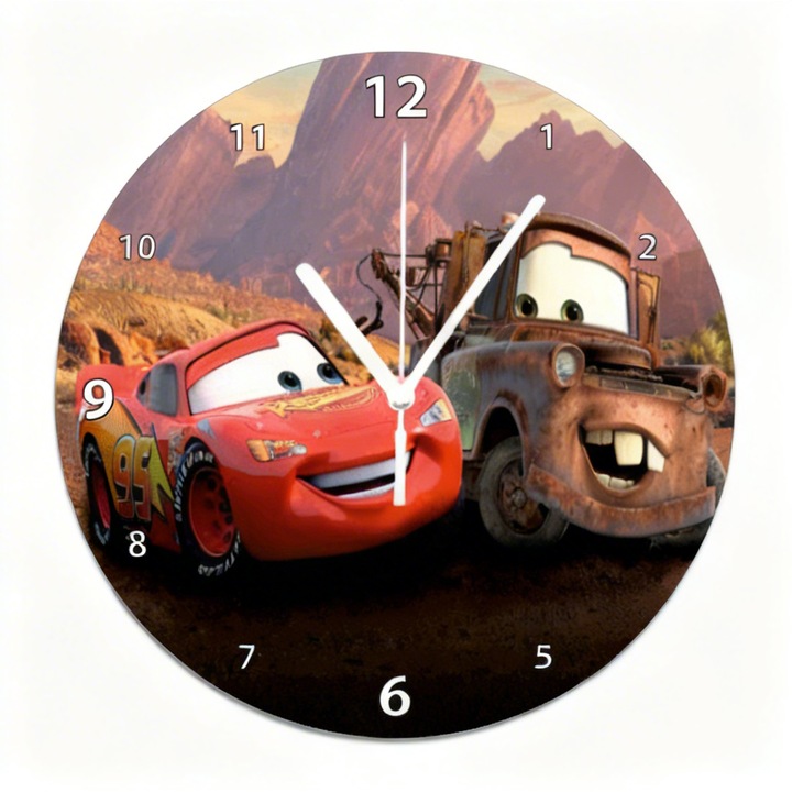 Cars falióra, 30 cm, MDF, McQueen és Bucsa design