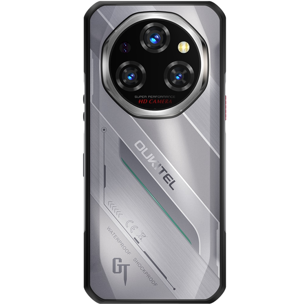 Telefon mobil Oukitel WP62, Dual SIM, 5G, 6.6-inch 120Hz, Mediatek Dimensity 7025, 12GB RAM, 512GB, NFC, GPS, 11000mAh, IP68/IP69K, Android 15, Silver