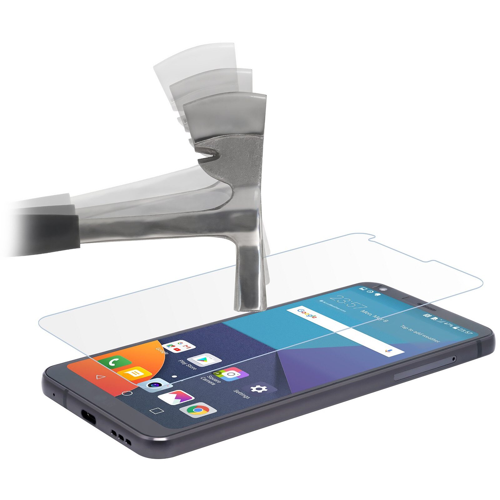 Folie protectie sticla, 2 buc, transparent, pentru LG G6