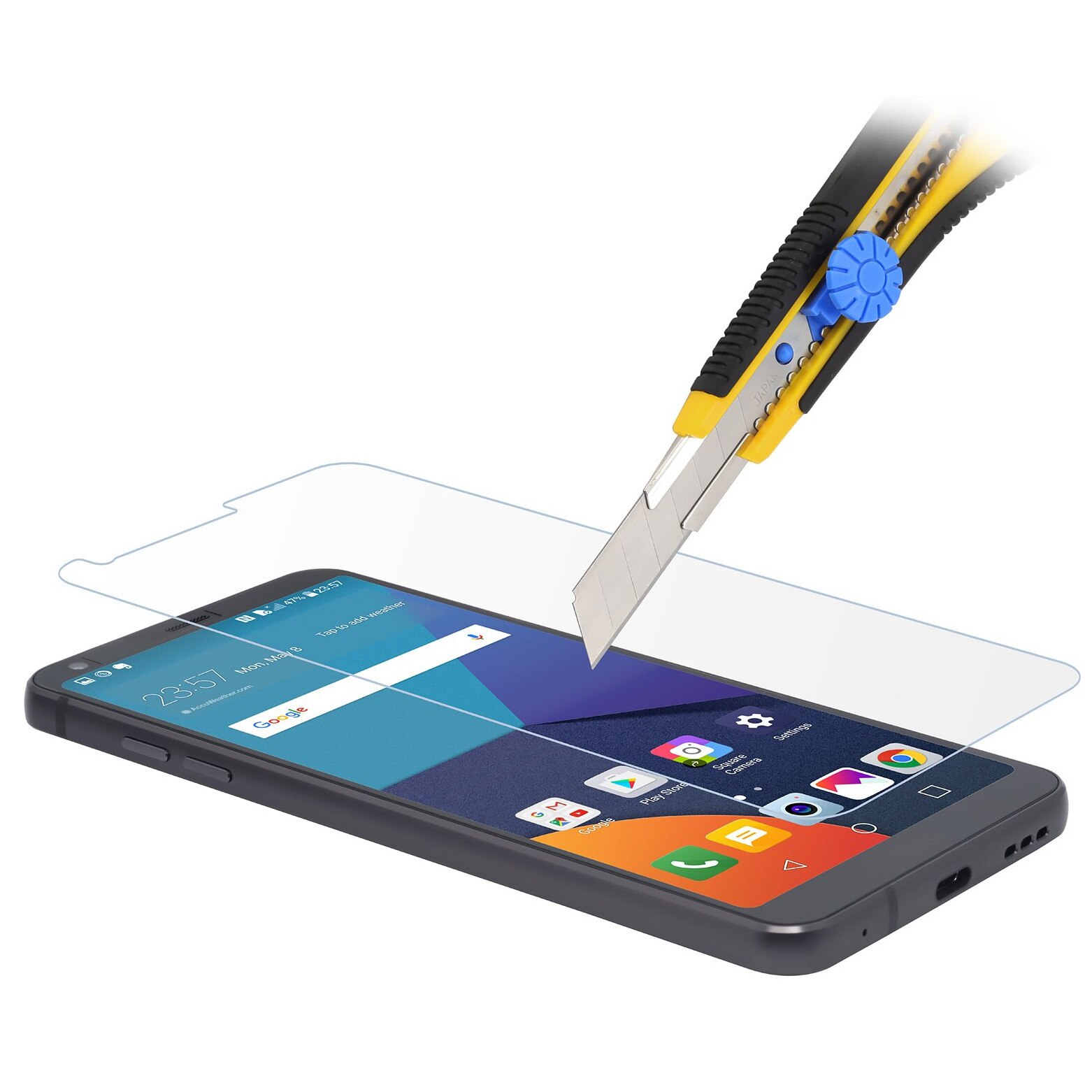 Folie protectie sticla, 2 buc, transparent, pentru LG G6