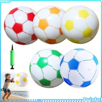 Set 5 mingi de plaja gonflabile, model fotbal, material PVC ingrosat, rezistent la uzura si durabil, etans, jucarie de exterior, potrivit pentru plaja si piscina, cadou pentru petreceri de vara, adulti si copii, multicolor