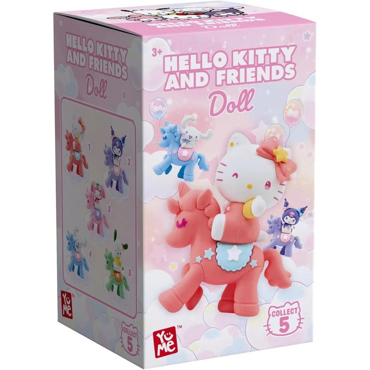 Figurina Yume Hello Kitty și prietenii, series Unicorn, 7 cm, set surpriză