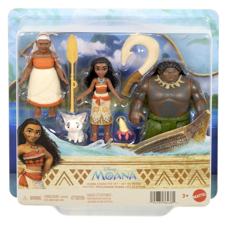 Set 3 personaje Vaiana - set de papusi, 9 cm